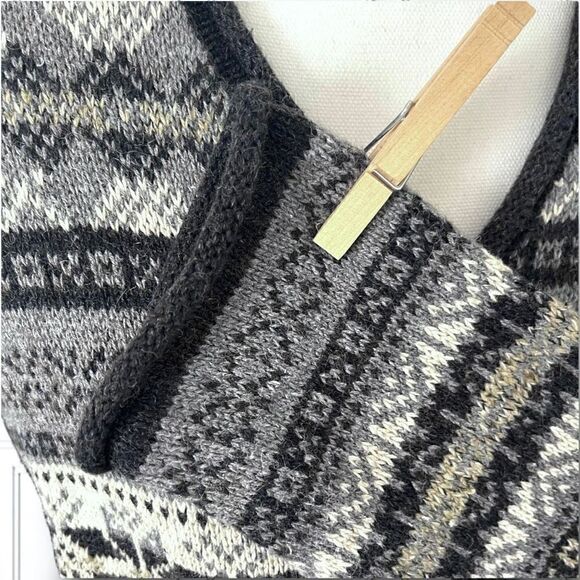 Lane Bryant Fair Isle Blue Tunic Sweater Wool Blend V Neck Venezia SZ 22/24 - Picture 6 of 10